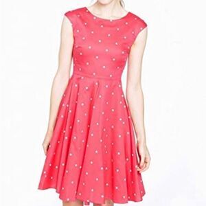 Joules Amelie Pink with White Polka Dots Dress